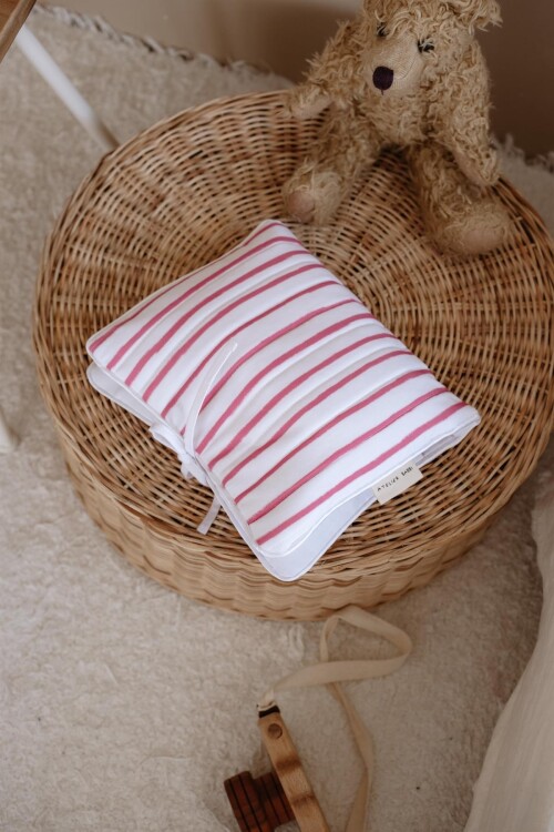 Wet Wipes & Diaper Bag - Red Striped