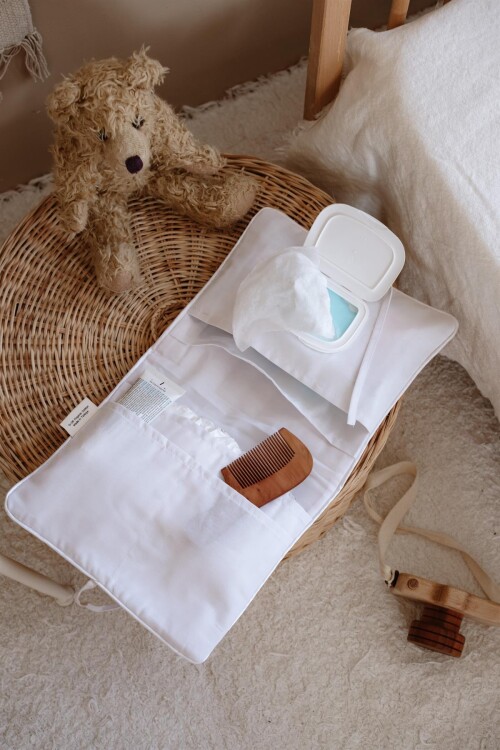 Wet Wipes & Diaper Bag - Red Striped