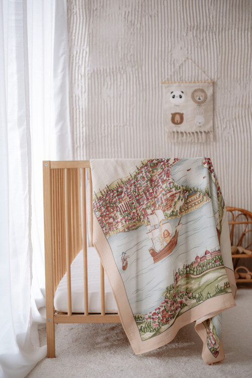 Çift Katlı Müslin Bebek Örtüsü - İstanbul