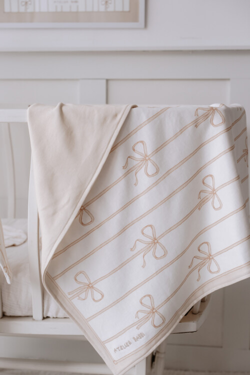 Double Sided Blanket - Ribbon / Beige