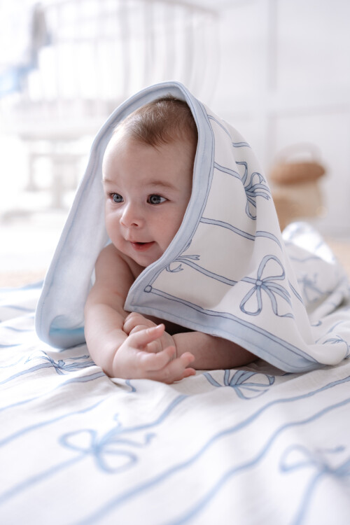 Double Sided Blanket - Ribbon/ Blue