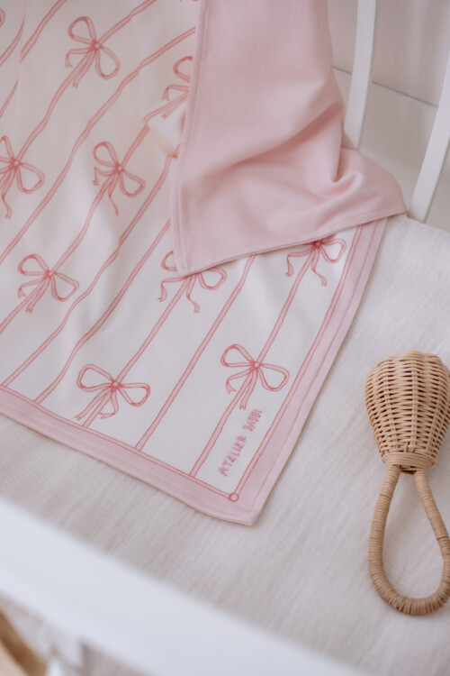 Double Sided Blanket - Ribbon / Pink