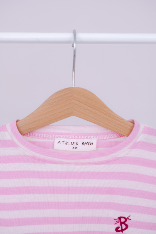 Striped Long Sleeve T-shirt - Pink