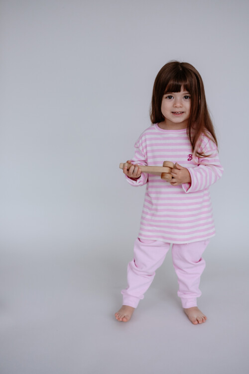 Striped Long Sleeve T-shirt - Pink