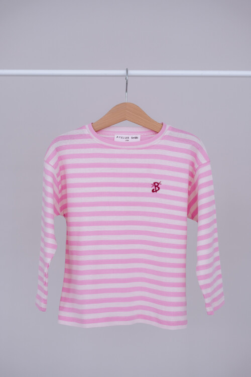 Striped Long Sleeve T-shirt - Pink