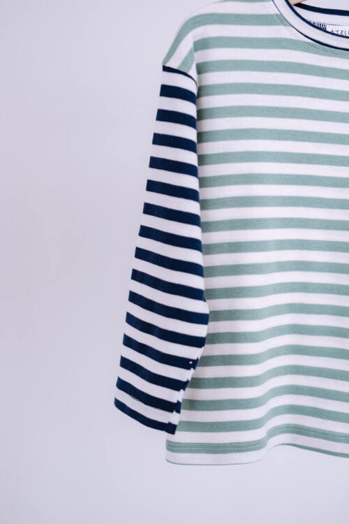 Striped Long Sleeve T-shirt - Green