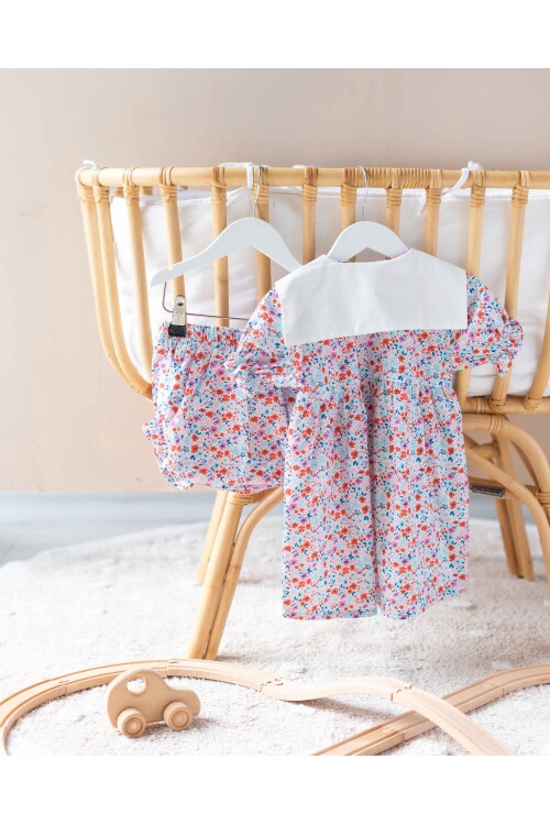 Baby Dress - Tiny Flowers / Red