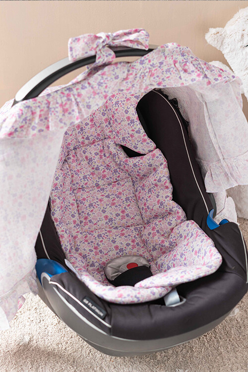 STROLLER CUSHION - TINY FLOWERS/PINK
