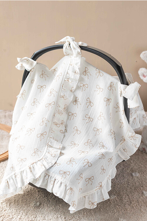 STROLLER BLANKET - RIBBON/BEIGE