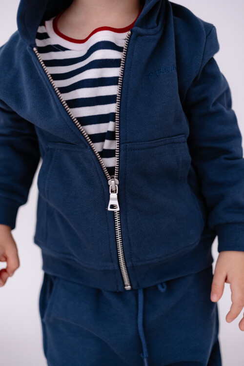 Zip Hoodie - Navy Blue