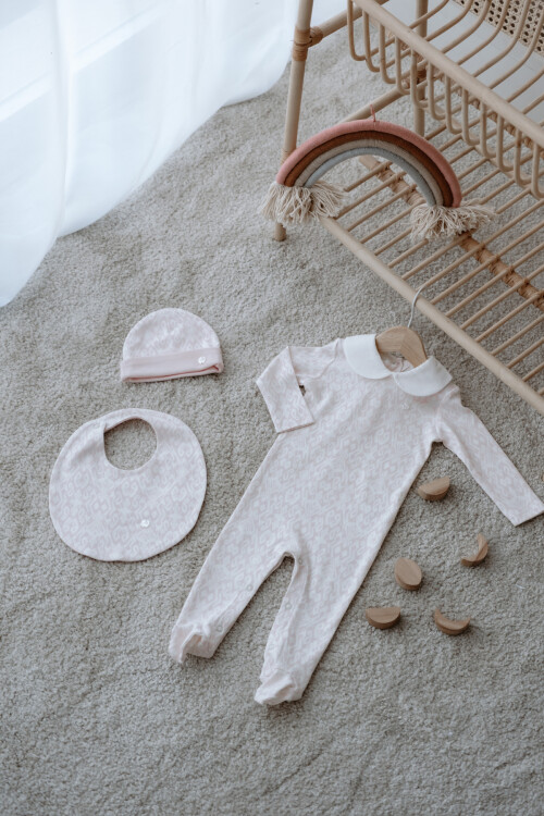 NEWBORN SET (3-PIECE) - IKAT / PINK