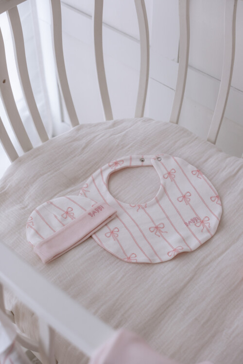 NEWBORN SET (3-PIECE) - RIBBON/PINK