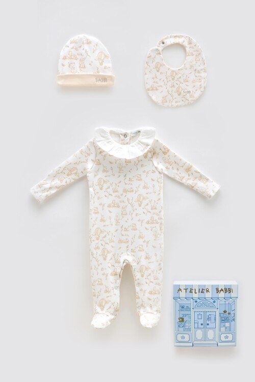 NEWBORN SET (3-PIECE) - TOILE DE JOUY/BEIGE