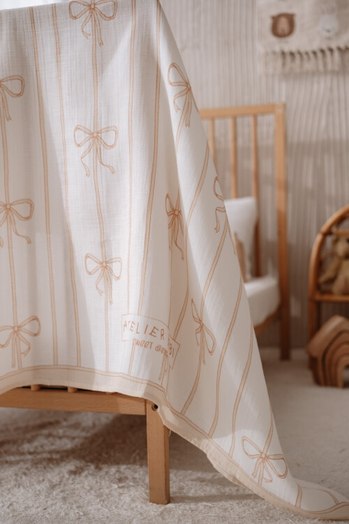 NEWBORN SET (4-PIECE) -  RIBBON/BEIGE