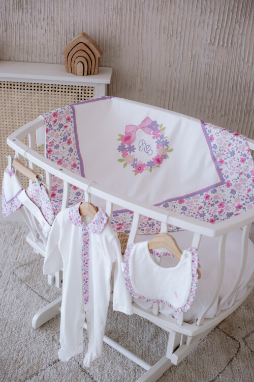 NEWBORN SET (4-PIECE) - TINY FLOWERS / PINK