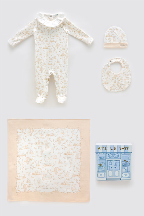 NEWBORN SET (4-PIECE) - TOILE DE JOUY/BEIGE