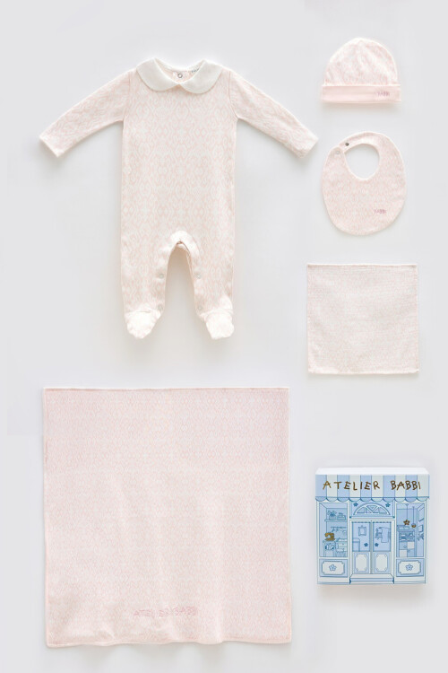 Newborn Set (5 Piece) - Ikat / Pink