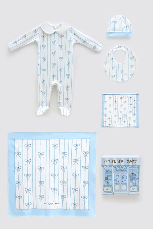 Newborn Set (5 Piece) - Ribbon/Blue