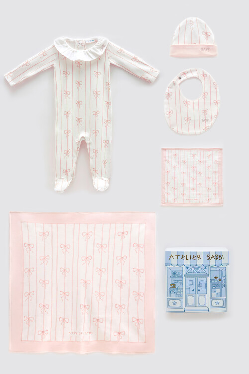 Newborn Set (5 Piece) - Ribbon / Pink