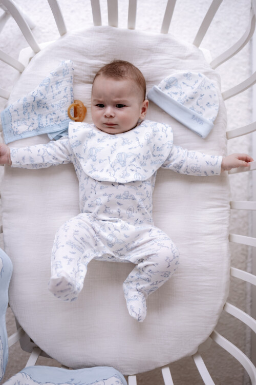 5li Yenidoğan Seti - Toile De Jouy / Mavi