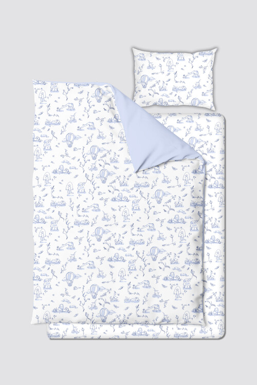 BABY/CHILD DUVET COVER SET - TOILE DE JOUY / BLUE