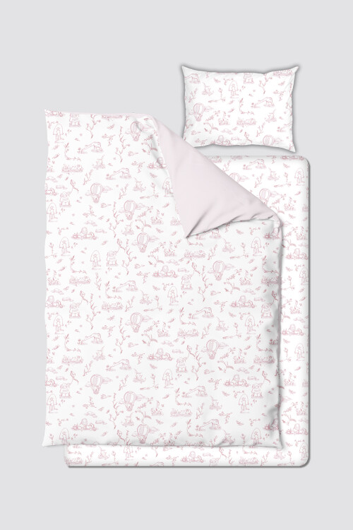 BABY/CHILD DUVET COVER SET - TOILE DE JOUY / PINK