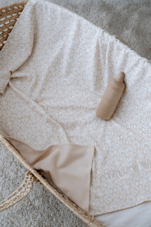 Double Sided Blanket - Ikat / Beige