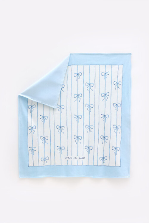 Double Sided Blanket - Ribbon/ Blue