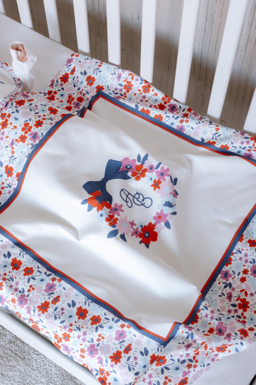 Double Sided Blanket - Tiny Flowers / Red