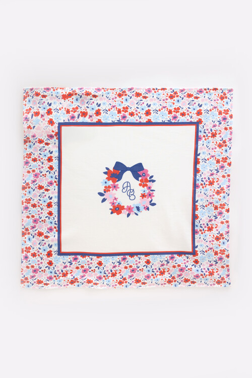 Double Sided Blanket - Tiny Flowers / Red