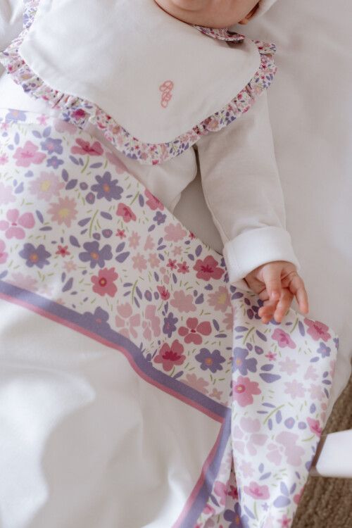 Double Sided Blanket - Tiny Flowers / Pink