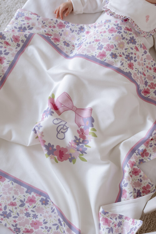 Double Sided Blanket - Tiny Flowers / Pink