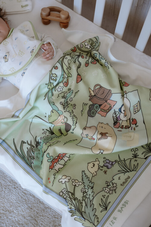 Çift Taraflı Bebek Battaniyesi - Piknik