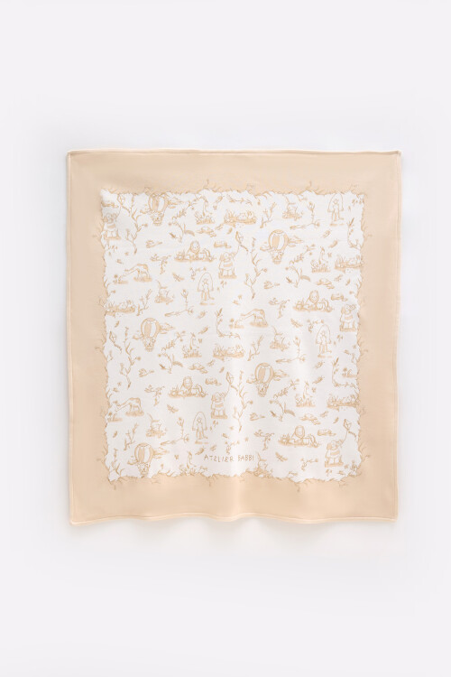 Double Sided Blanket - Toile De Jouy / Beige