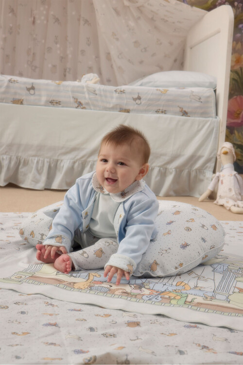 Double Side Baby Cardigan - Theatre / Blue