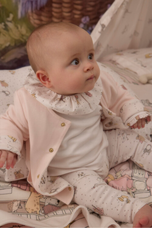 Double Side Baby Cardigan - Theatre / Pink