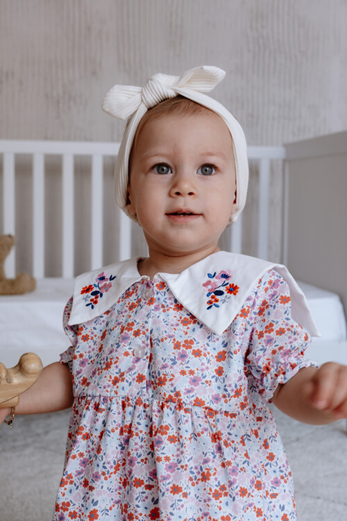 Baby Dress - Tiny Flowers / Red
