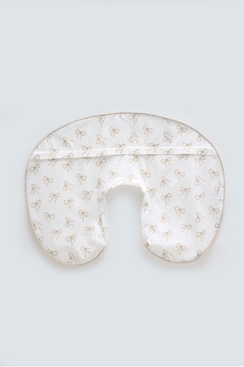 NURSING PILLOW COVER - RIBBON / BEIGE