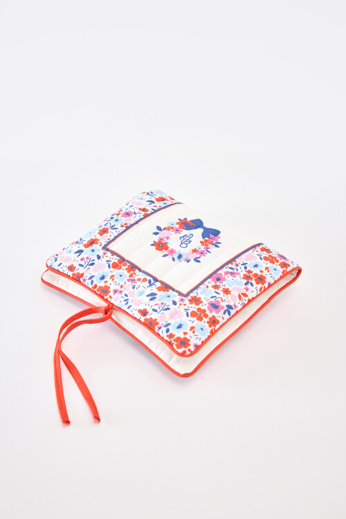 WET WIPES & DIAPER BAG - TINY FLOWERS/RED