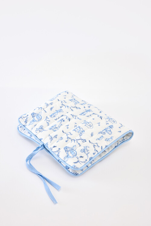 Wet Wipes & Diaper Bag - Toile De Jouy / Blue