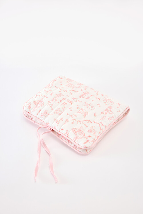 Wet Wipes & Diaper Bag  - Toile De Jouy / Pink
