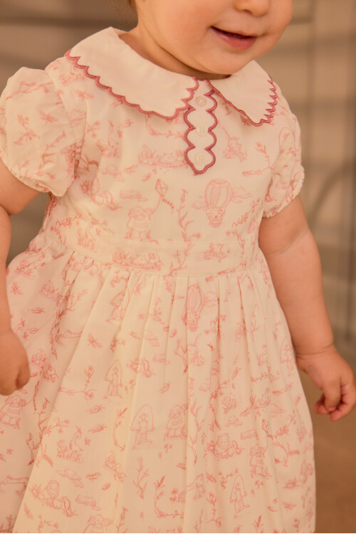 Baby Dress - Toile de Jouy / Pink