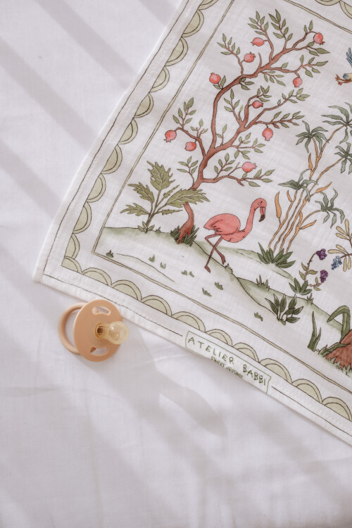 Muslin Swaddle and 3 Piece Mouth Cloth Set - Spring