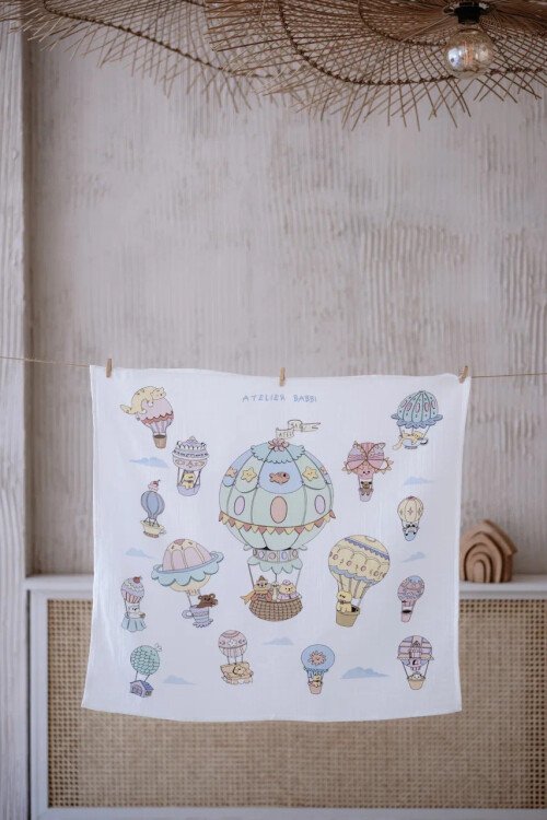 Muslin Swaddle and 3 Piece Mouth Cloth Set - Cappadocia