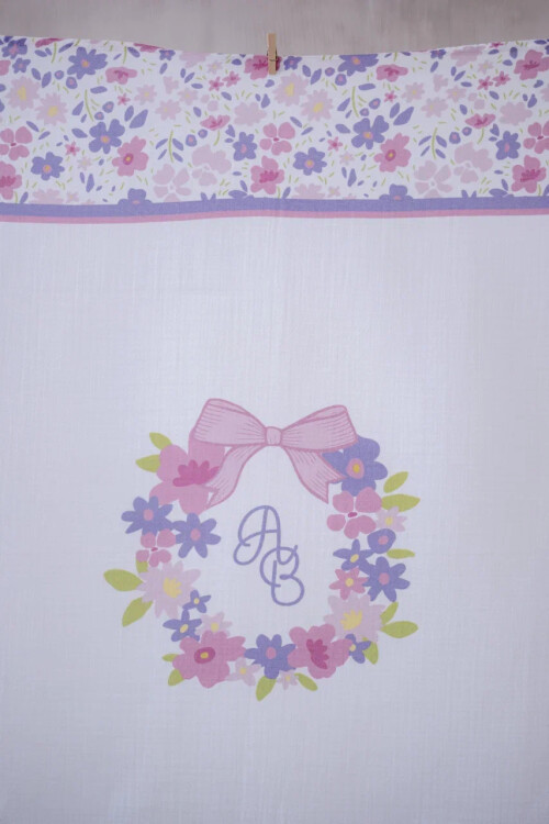 Muslin Swaddle and 3 Piece Mouth Cloth Set - Tiny Flowers / Pink