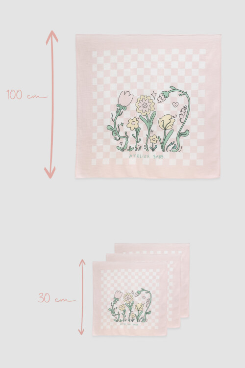 Muslin Swaddle and 3 Piece Mouth Cloth Set - Checkers