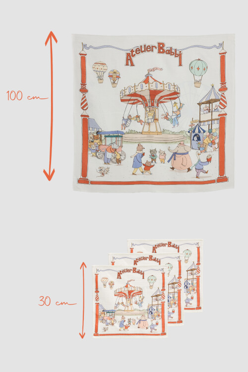 Muslin Swaddle and 3 Piece Mouth Cloth Set - Funfair