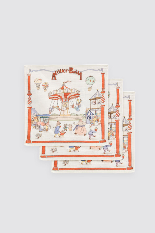 Muslin Swaddle and 3 Piece Mouth Cloth Set - Funfair