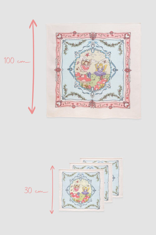 Muslin Swaddle and 3 Piece Mouth Cloth Set - Fairy Tale
