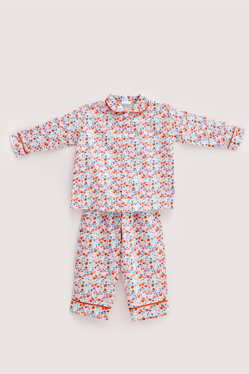 Pyjama Set - Tiny Flowers / Red